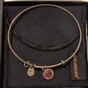 Alex and Ani rose quartz charm bangle
